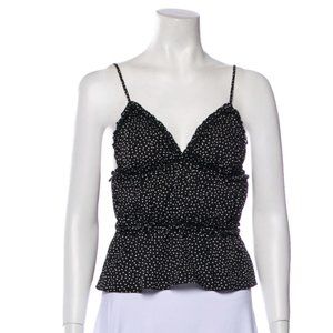 Fleur Du Mal Silk Polka Dot Print Crop Top Size (XS)